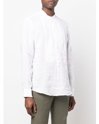 Chemise à manches longues en lin blanche Massimo Alba