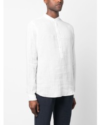 Chemise à manches longues en lin blanche Costumein