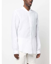 Chemise à manches longues en lin blanche Dolce & Gabbana
