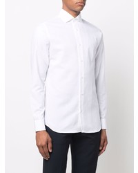 Chemise à manches longues en lin blanche Z Zegna