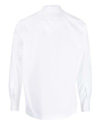 Chemise à manches longues en lin blanche Corneliani