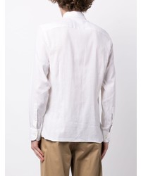 Chemise à manches longues en lin blanche Hackett