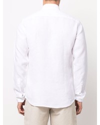 Chemise à manches longues en lin blanche Z Zegna