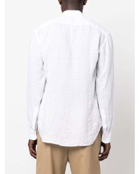 Chemise à manches longues en lin blanche Malo