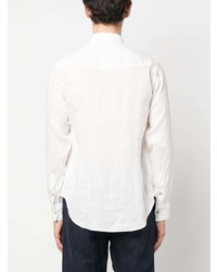 Chemise à manches longues en lin blanche Eleventy
