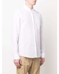 Chemise à manches longues en lin blanche Calvin Klein