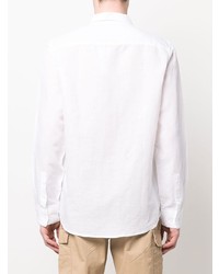 Chemise à manches longues en lin blanche Calvin Klein