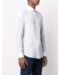 Chemise à manches longues en lin blanche Z Zegna