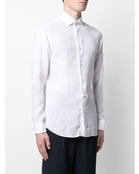 Chemise à manches longues en lin blanche Z Zegna