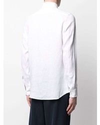 Chemise à manches longues en lin blanche Z Zegna