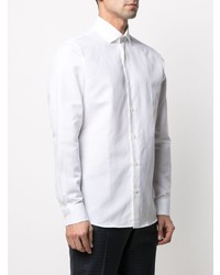 Chemise à manches longues en lin blanche Z Zegna