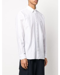 Chemise à manches longues en lin blanche Tommy Hilfiger