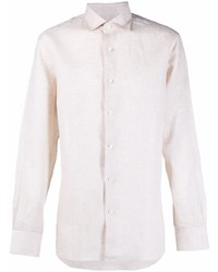 Chemise à manches longues en lin blanche Malo