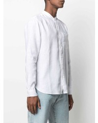 Chemise à manches longues en lin blanche Woolrich