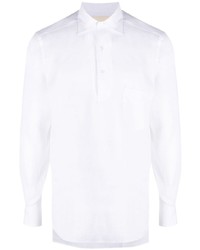Chemise à manches longues en lin blanche Manebi