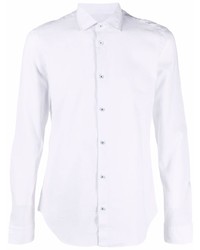 Chemise à manches longues en lin blanche Manuel Ritz