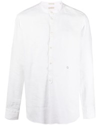 Chemise à manches longues en lin blanche Massimo Alba