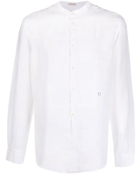 Chemise à manches longues en lin blanche Massimo Alba