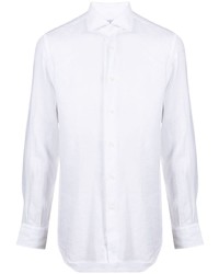 Chemise à manches longues en lin blanche Mazzarelli