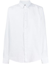 Chemise à manches longues en lin blanche Michael Kors