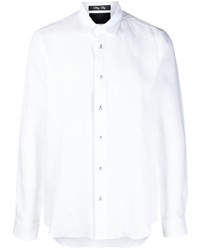 Chemise à manches longues en lin blanche Philipp Plein