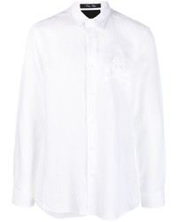 Chemise à manches longues en lin blanche Philipp Plein