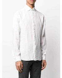 Chemise à manches longues en lin blanche Z Zegna