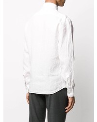 Chemise à manches longues en lin blanche Z Zegna