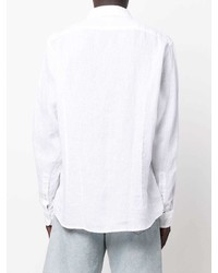 Chemise à manches longues en lin blanche BOSS