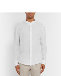 Chemise à manches longues en lin blanche Hackett