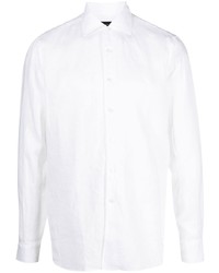 Chemise à manches longues en lin blanche Tagliatore