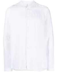 Chemise à manches longues en lin blanche Transit