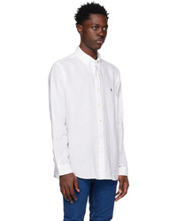 Chemise à manches longues en lin blanche Polo Ralph Lauren