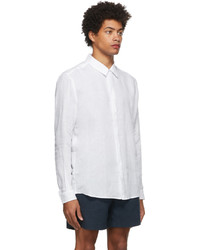 Chemise à manches longues en lin blanche COMMAS