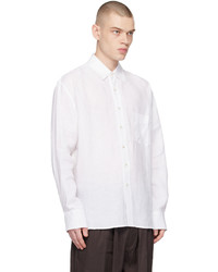 Chemise à manches longues en lin blanche COMMAS