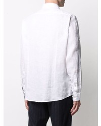 Chemise à manches longues en lin blanche BOSS