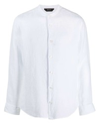 Chemise à manches longues en lin blanche Z Zegna