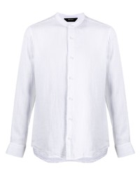 Chemise à manches longues en lin blanche Z Zegna