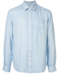 Chemise à manches longues en lin bleu clair 120% Lino