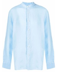 Chemise à manches longues en lin bleu clair 120% Lino