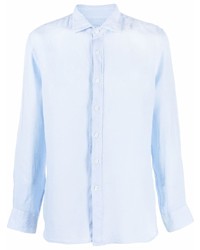 Chemise à manches longues en lin bleu clair 120% Lino