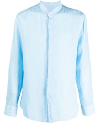 Chemise à manches longues en lin bleu clair 120% Lino