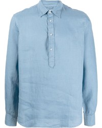 Chemise à manches longues en lin bleu clair Aspesi