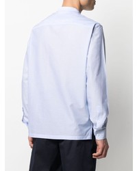 Chemise à manches longues en lin bleu clair Z Zegna