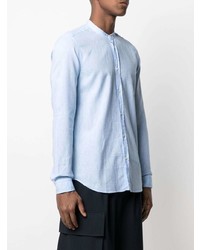 Chemise à manches longues en lin bleu clair Manuel Ritz