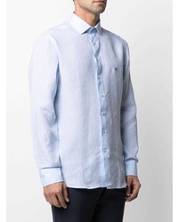 Chemise à manches longues en lin bleu clair Etro