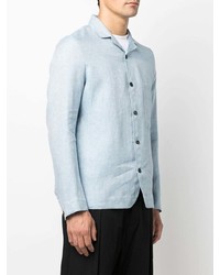 Chemise à manches longues en lin bleu clair Stephan Schneider