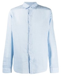 Chemise à manches longues en lin bleu clair Costumein