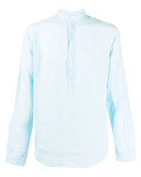 Chemise à manches longues en lin bleu clair Costumein