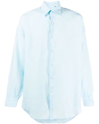 Chemise à manches longues en lin bleu clair Costumein